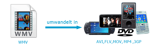 Der WMV Converter kann WMV Videos in AVI, FLV, 3GP Videos umwandeln