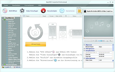 Screenshots vom DVD to Toshiba Port�g� M780 Converter