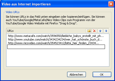 Kleben Sie die FLV Videos mit FLV Converter ein.