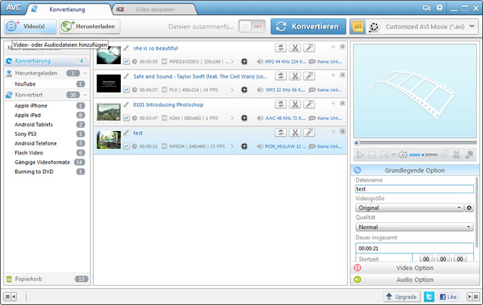Der Free MOV Converter kann MOV Videos umwandeln.