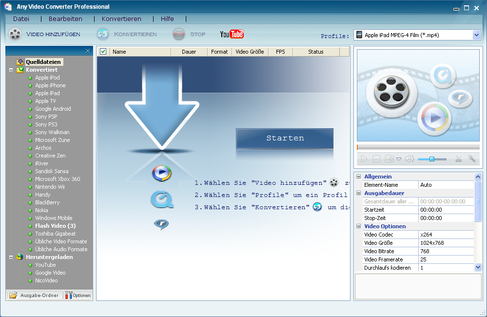 Video Converter Video Converter konvertiert DVD