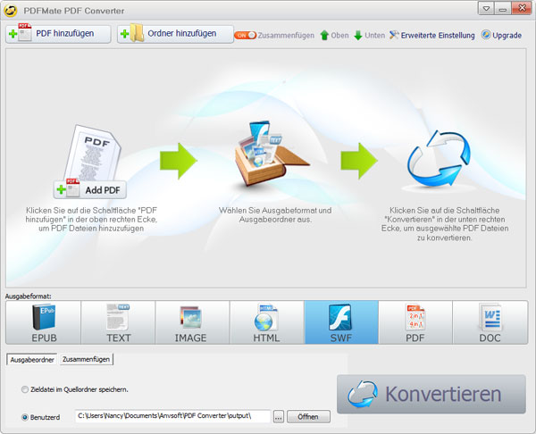 Oberfläche von Free PDF Converter