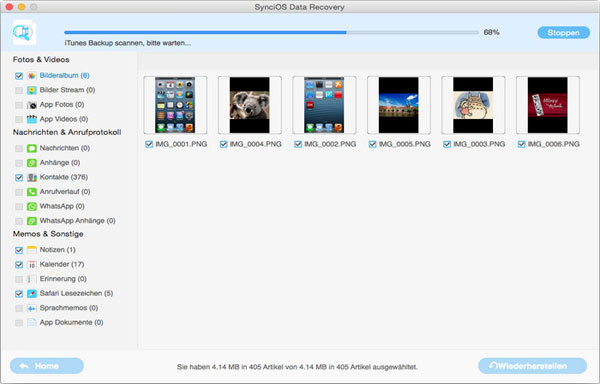 iTunes Backup scannen