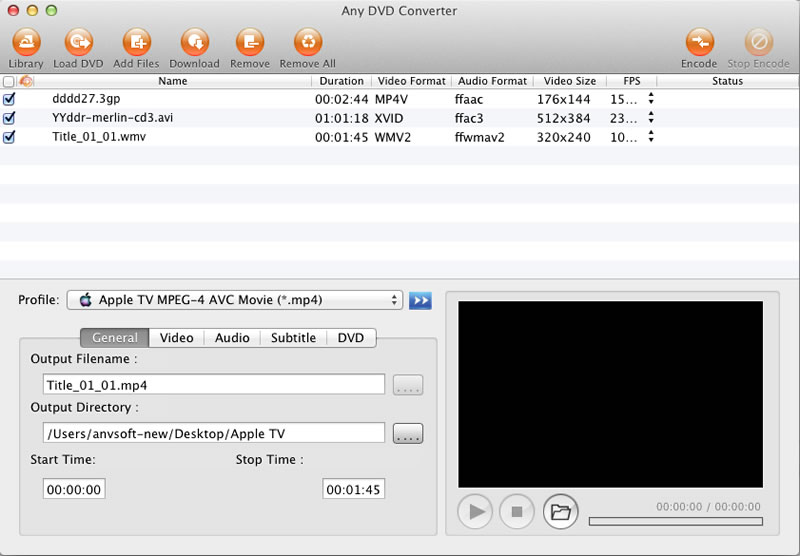 Any DVD Converter for Mac konvertiert Videos in MP4