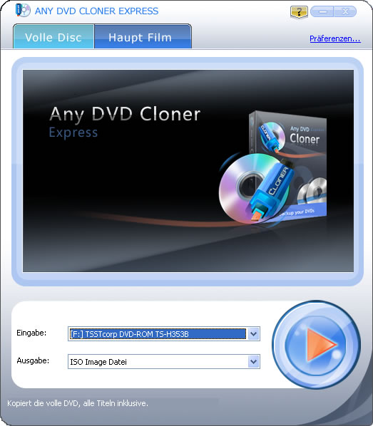 Any DVD Cloner Express kann DVD klonen und kopieren