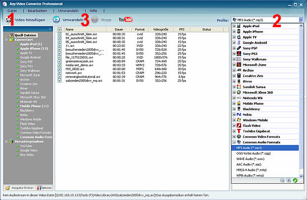 MOV to MP3 Converter wandelt Videos in MP3
